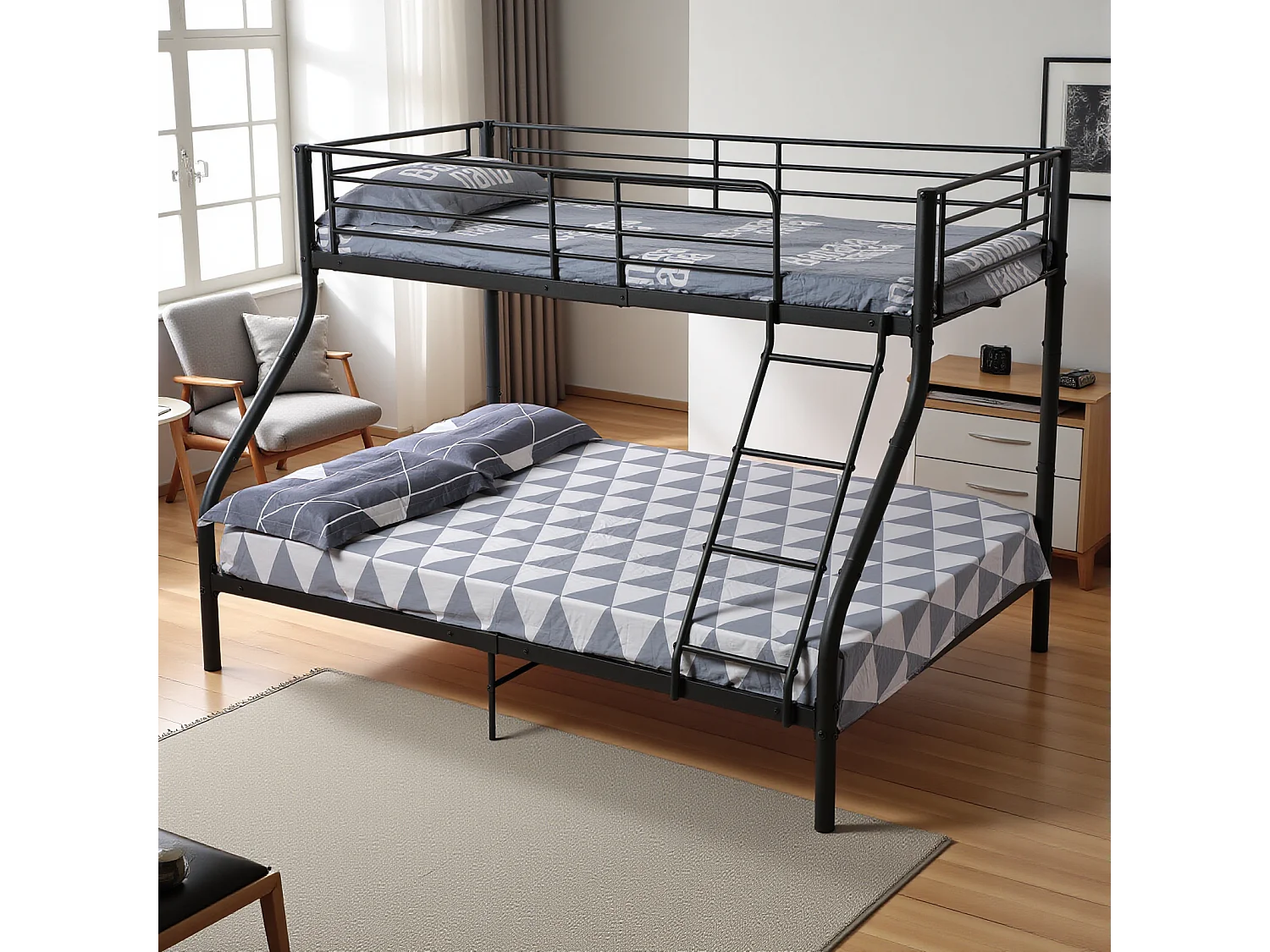 Litera de Metal Negro para Adultos - Diseño Moderno y Resistente