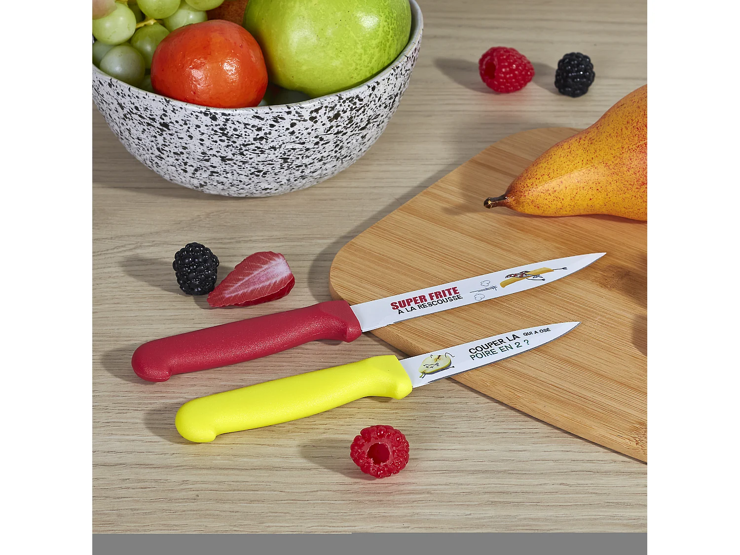 Couteau Office Et Universel Inox Ludique Rouge, Vert