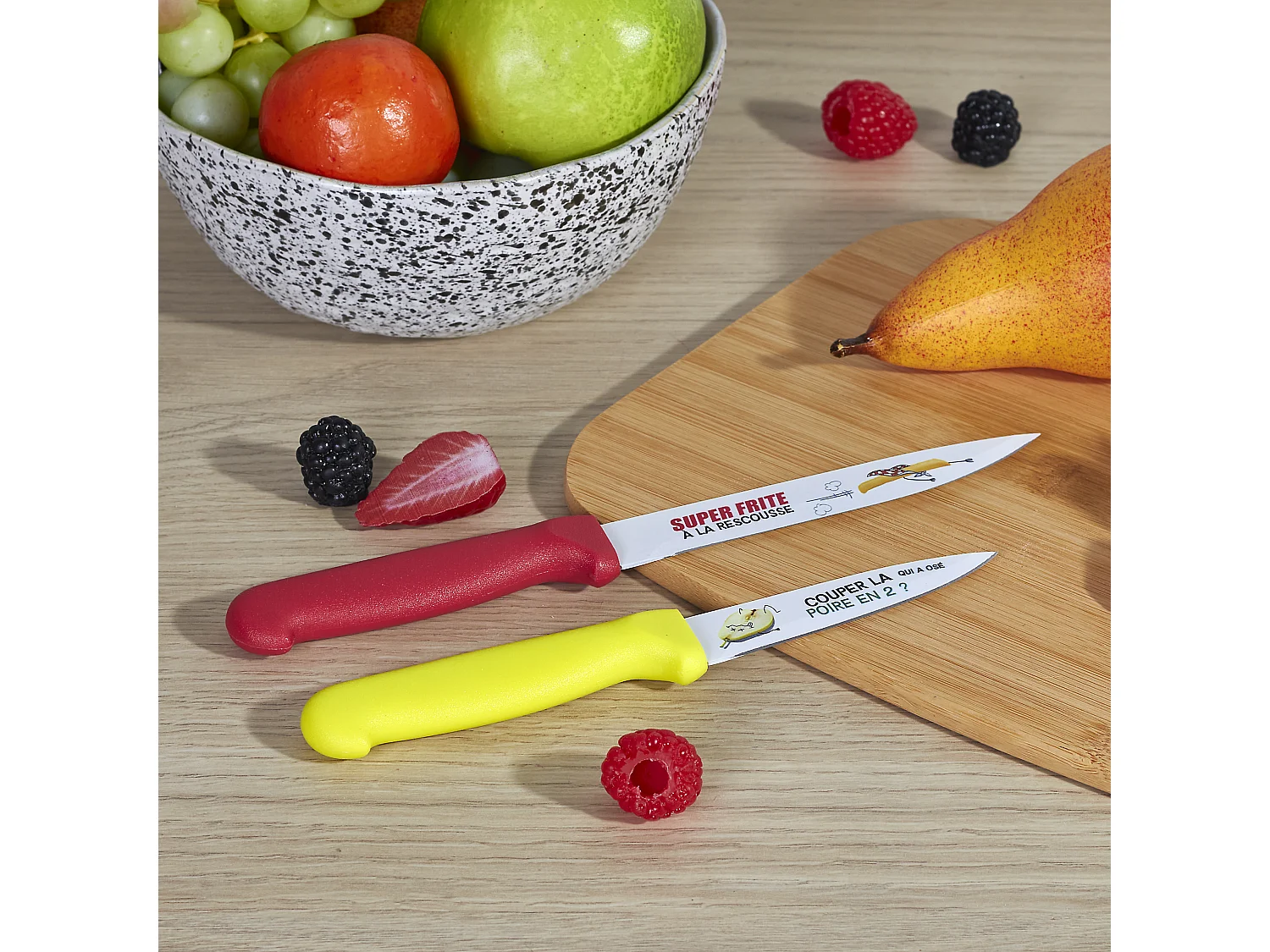 Couteau Office Et Universel Inox Ludique Rouge, Vert