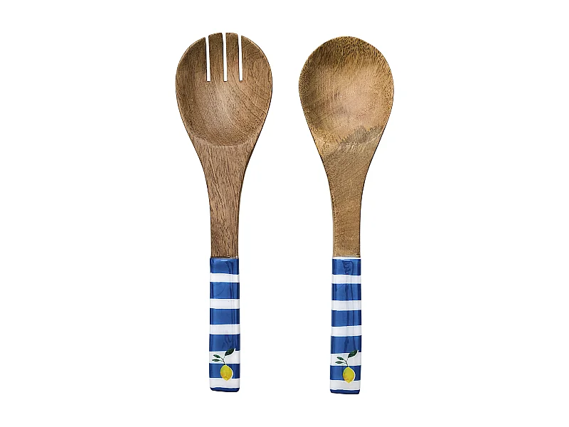 Couvert A Salade Manguier Dolce Vita Bleu Bleu, Blanc