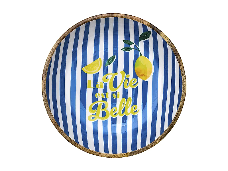 Saladier Manguier Dolce Vita Bleu D33cm Bleu, Blanc