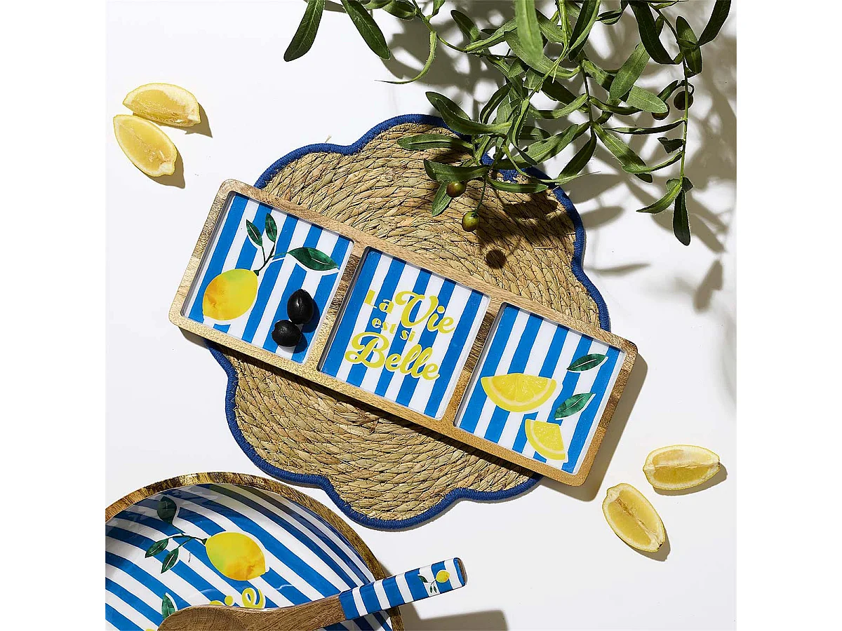 Planche Compartiments - HOME DECO FACTORY - Dolce Vita - Manguier - Bleu