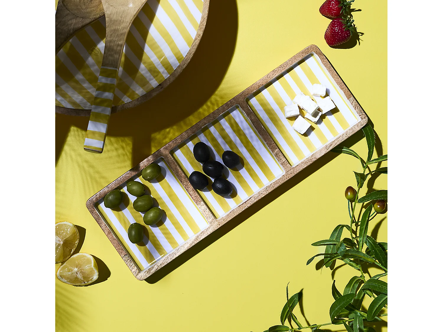 Planche Compartiments Manguier Dolce Vita Jaune Jaune, Blanc