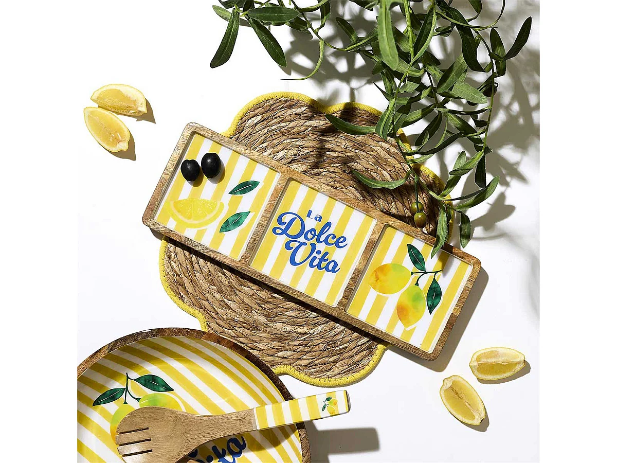 Planche Compartiments - HOME DECO FACTORY - Dolce Vita - Manguier - Jaune