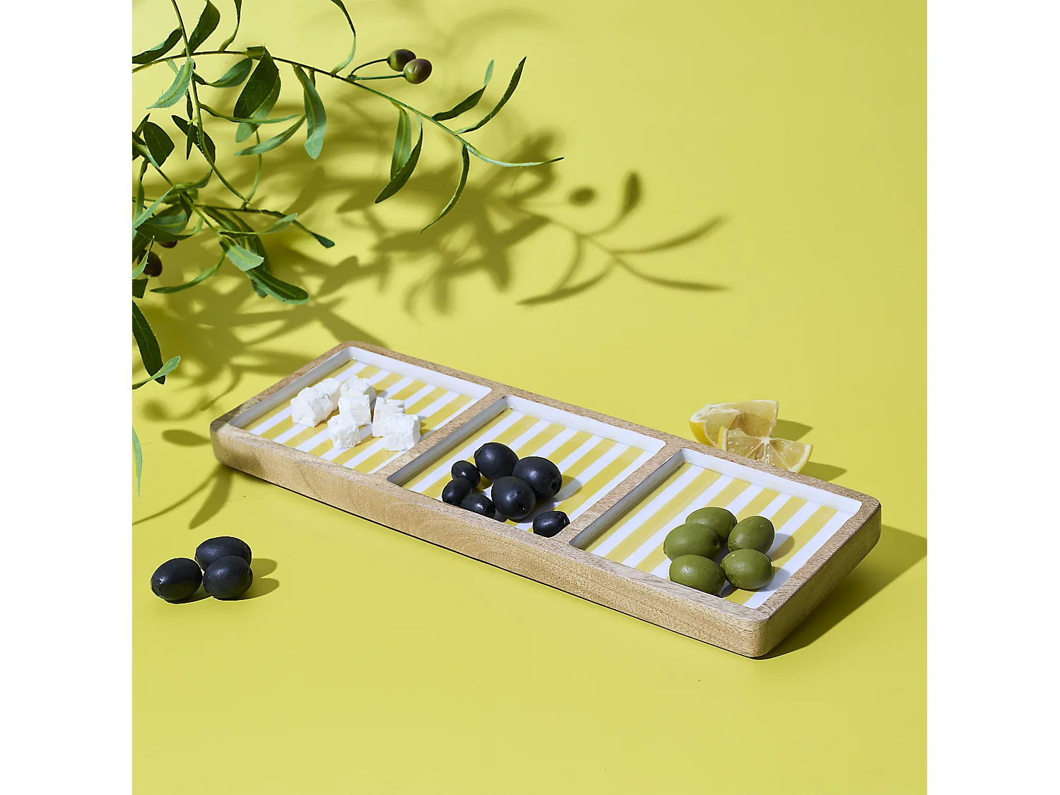 Planche Compartiments - HOME DECO FACTORY - Dolce Vita - Manguier - Jaune