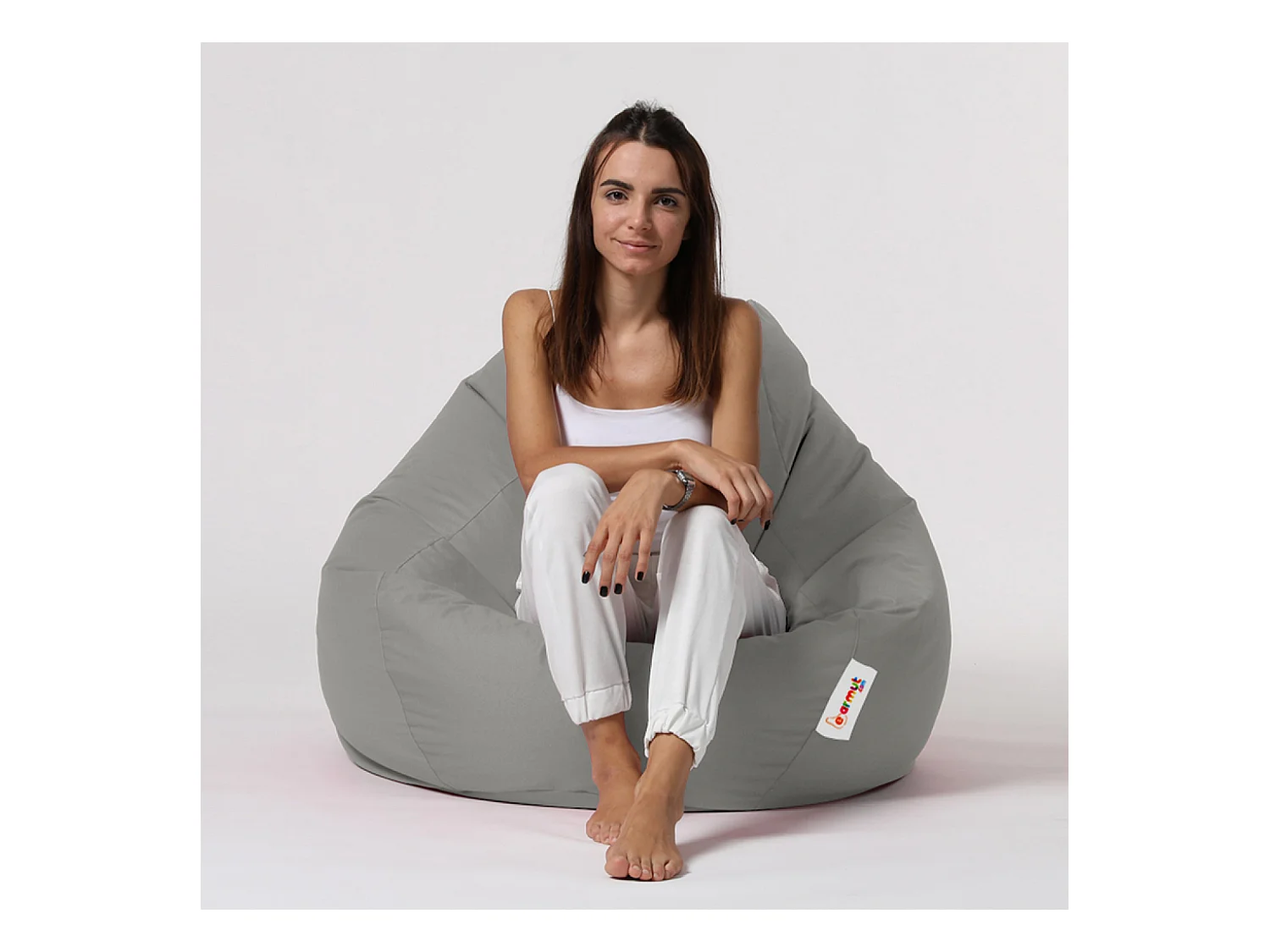 Pouf poire d'extérieur 130x115cm gris OHAU