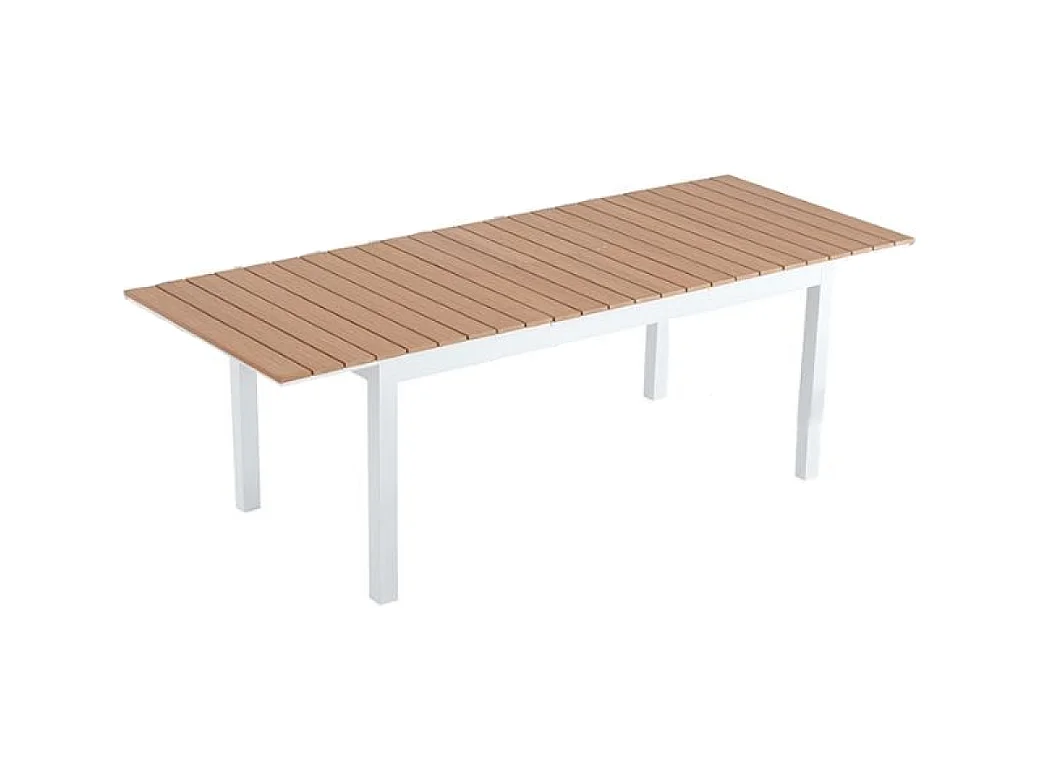 Table extensible de jardin 8 places en aluminium et bois MADEIRA