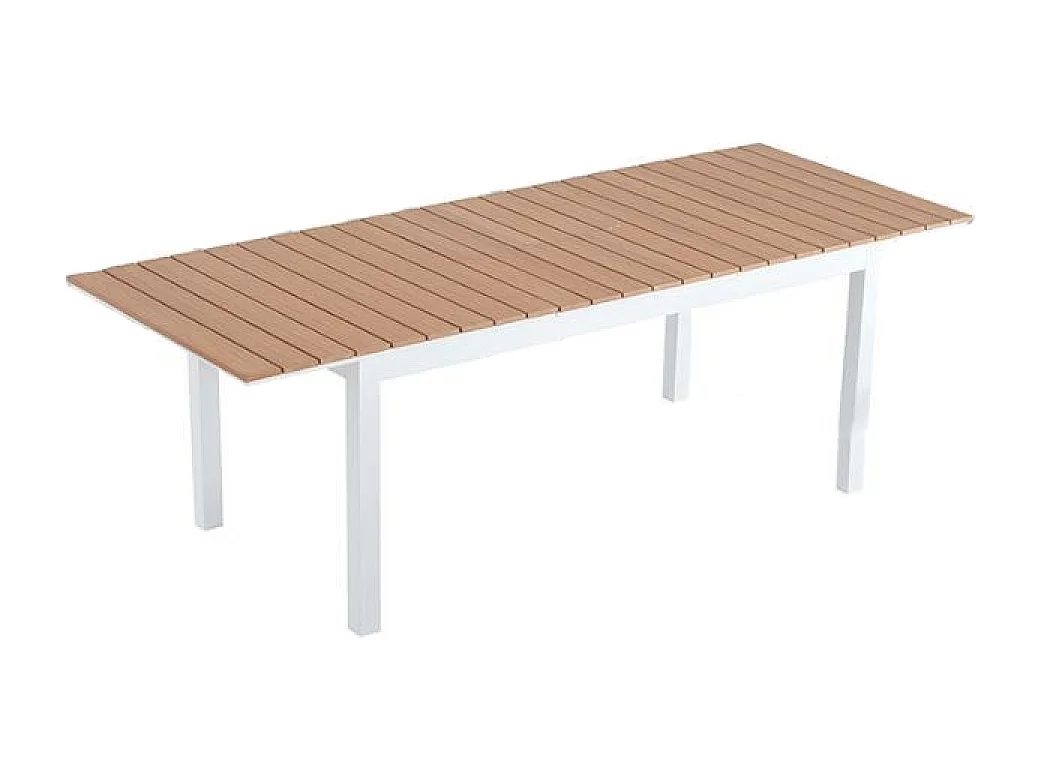 Table extensible de jardin 8 places en aluminium et bois MADEIRA