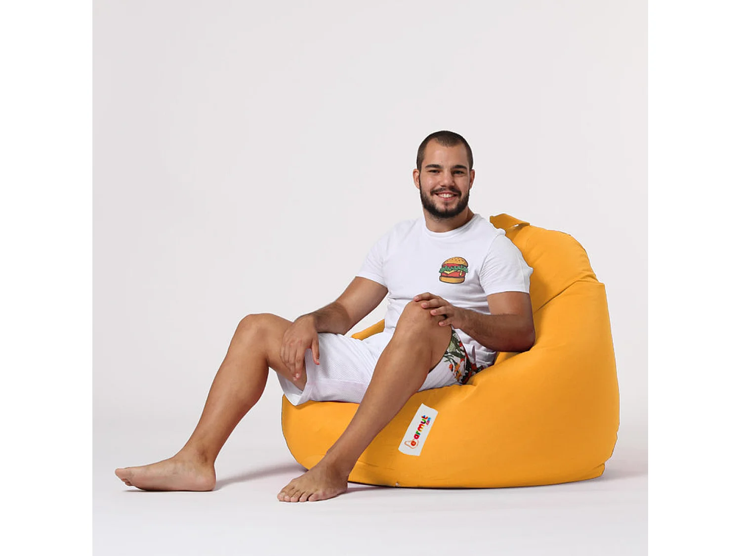 Pouf poire d'extérieur 130x115cm jaune OHAU