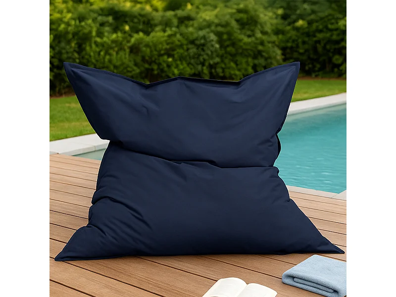 Pouf exterior XXL 180x140cm Azul Marinho MOKU Confortável e Resistente