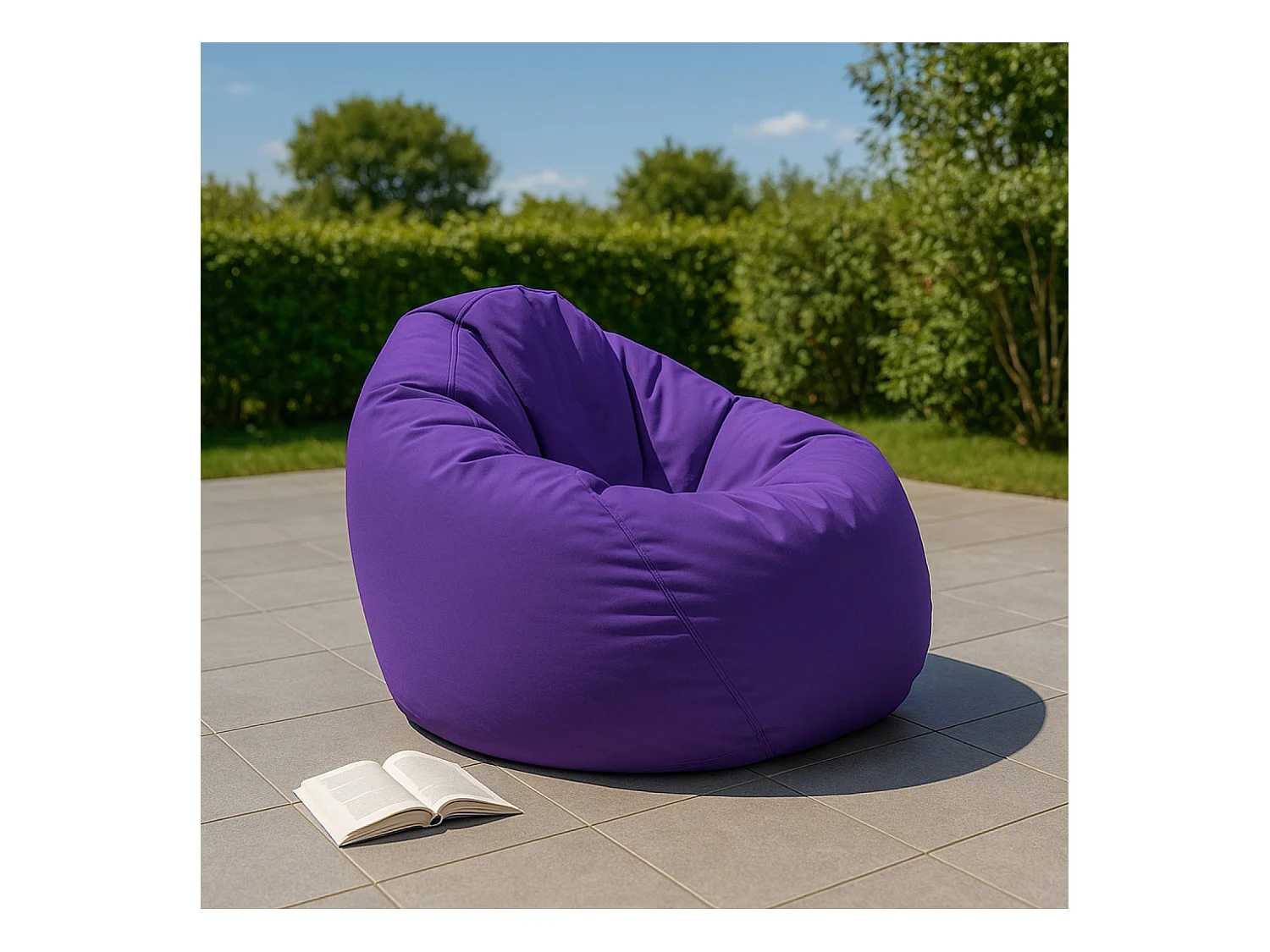 Pouf poire d'extérieur 130x115cm violet OHAU
