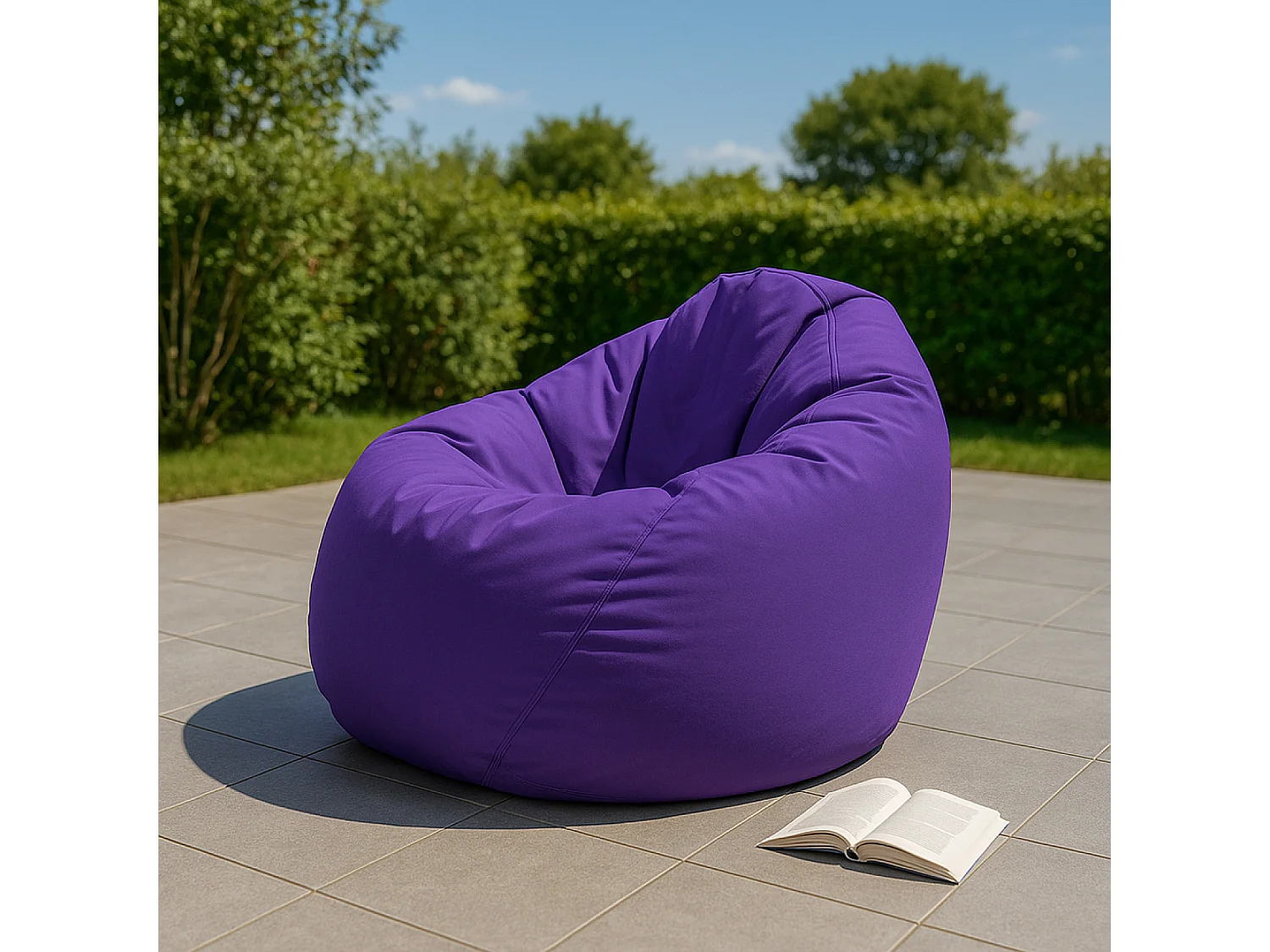 Pouf poire d'extérieur 130x115cm violet OHAU