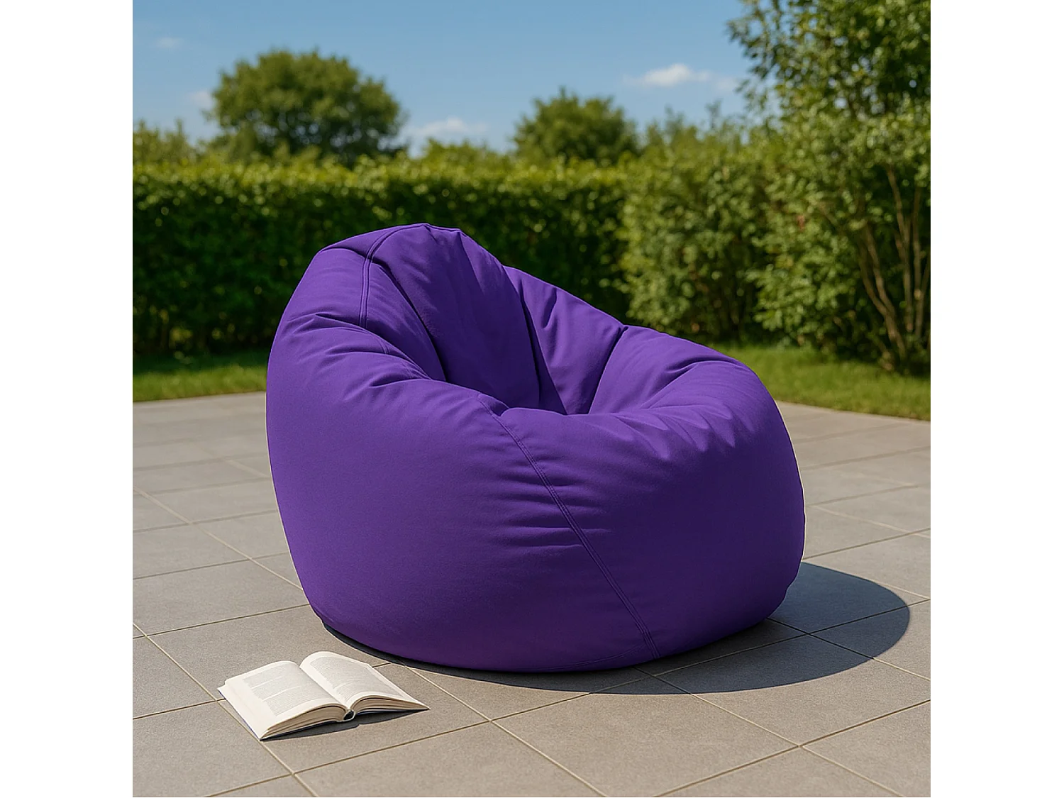 Pouf poire d'extérieur 130x115cm violet OHAU