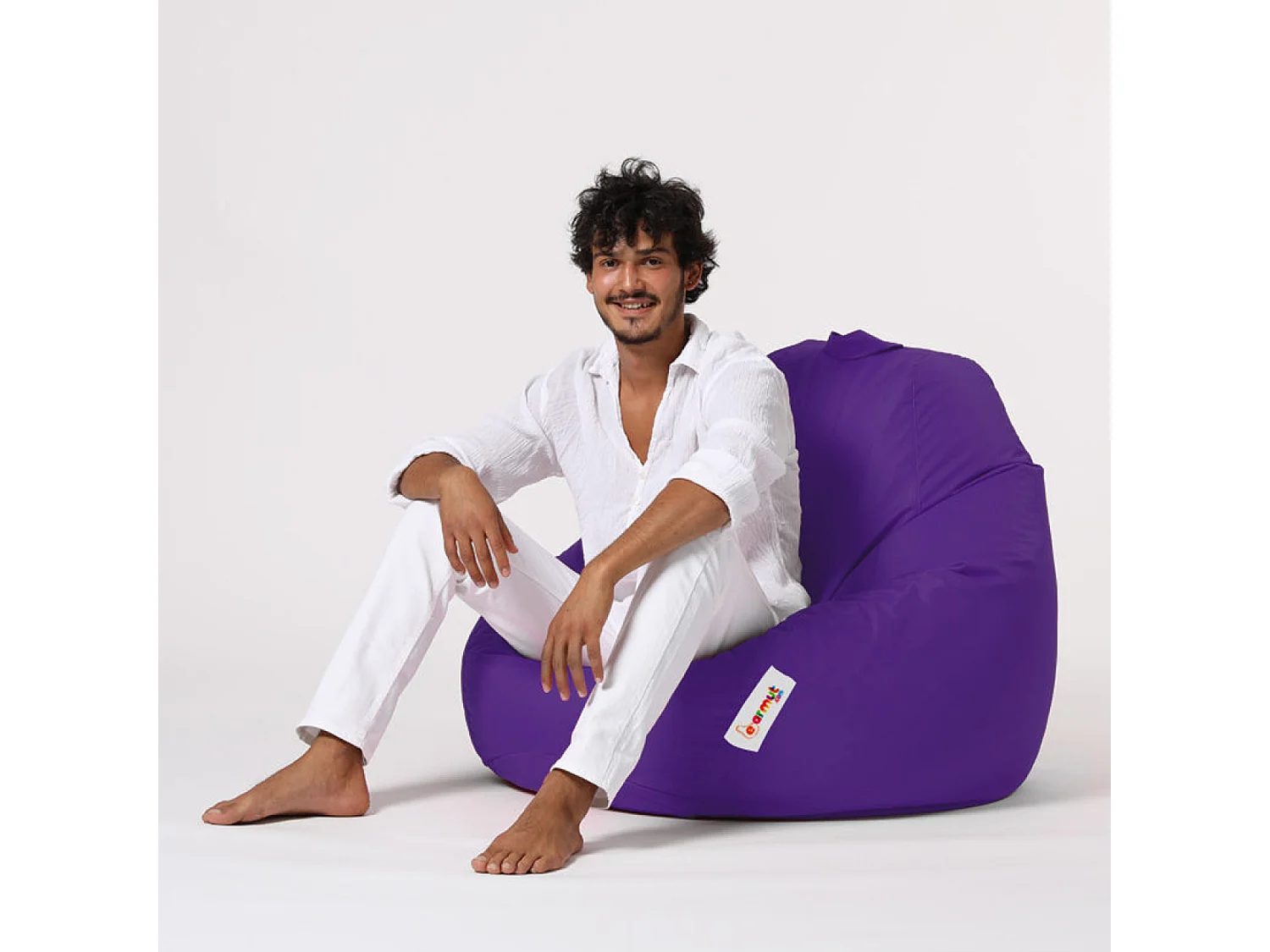 Pouf poire d'extérieur 130x115cm violet OHAU