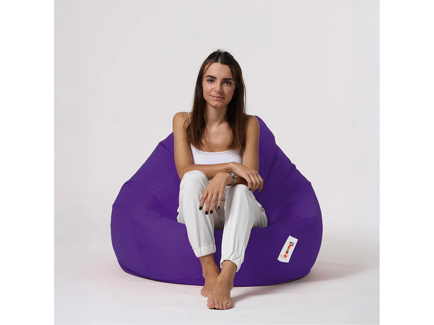 Pouf poire d'extérieur 130x115cm violet OHAU