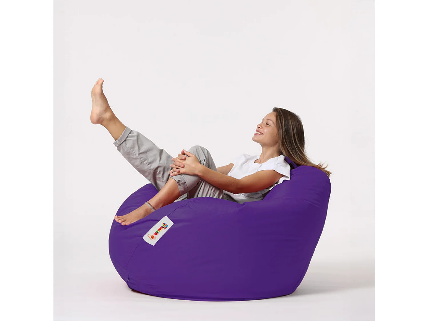 Pouf poire d'extérieur 130x115cm violet OHAU