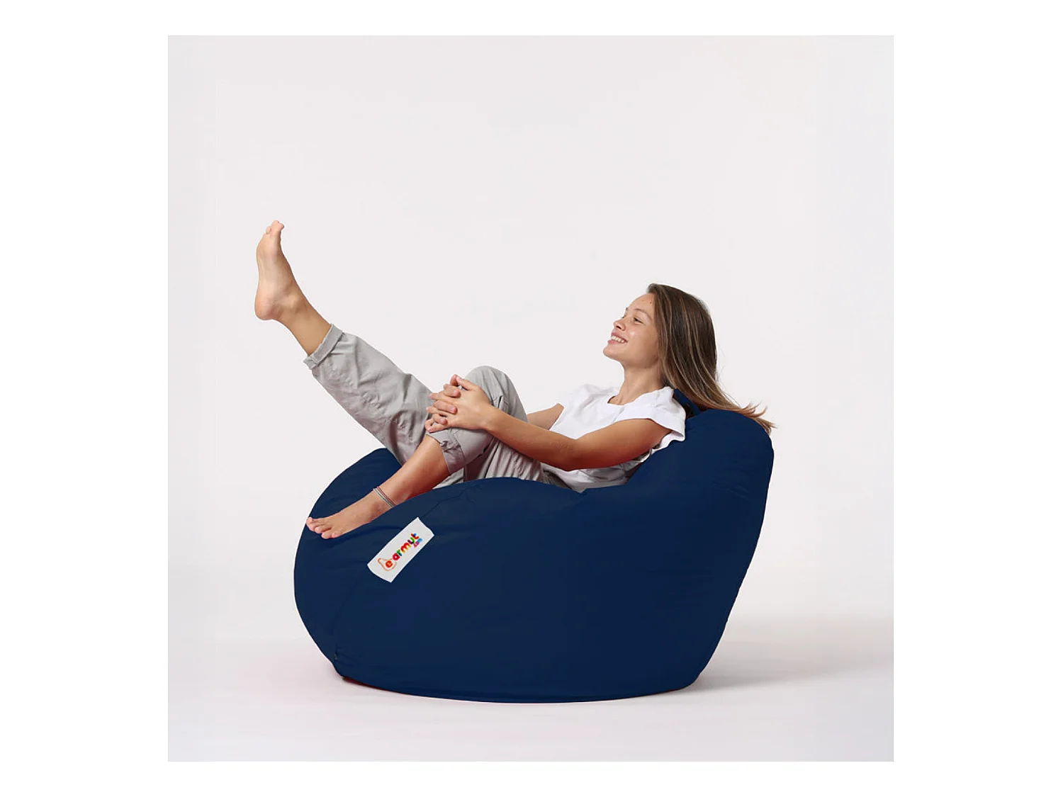 Outdoor Sitzsack Birnenform 130x115cm marineblau OHAU - Bequem, robust, leicht und elegant