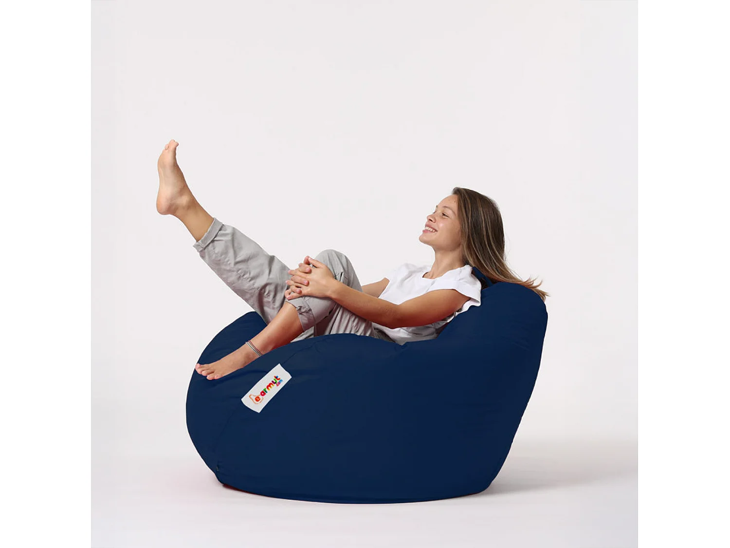 Buiten zitzak peer 130x115cm marineblauw OHAU - Comfortabel, duurzaam, licht en elegant