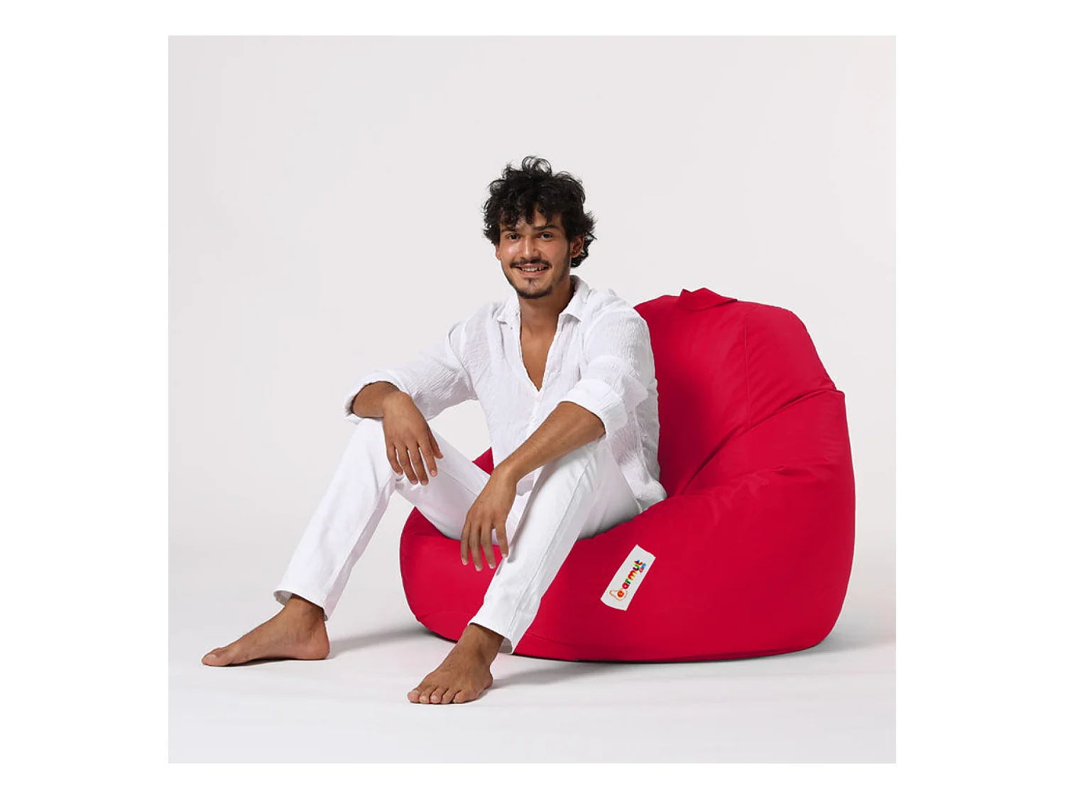 Pouf poire d'extérieur 130x115cm rouge OHAU