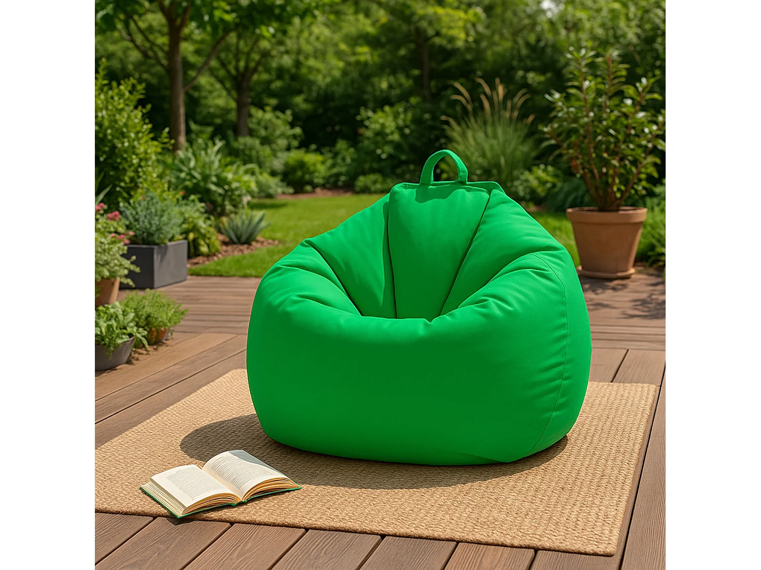 Pouf poire d'extérieur 130x115cm vert OHAU