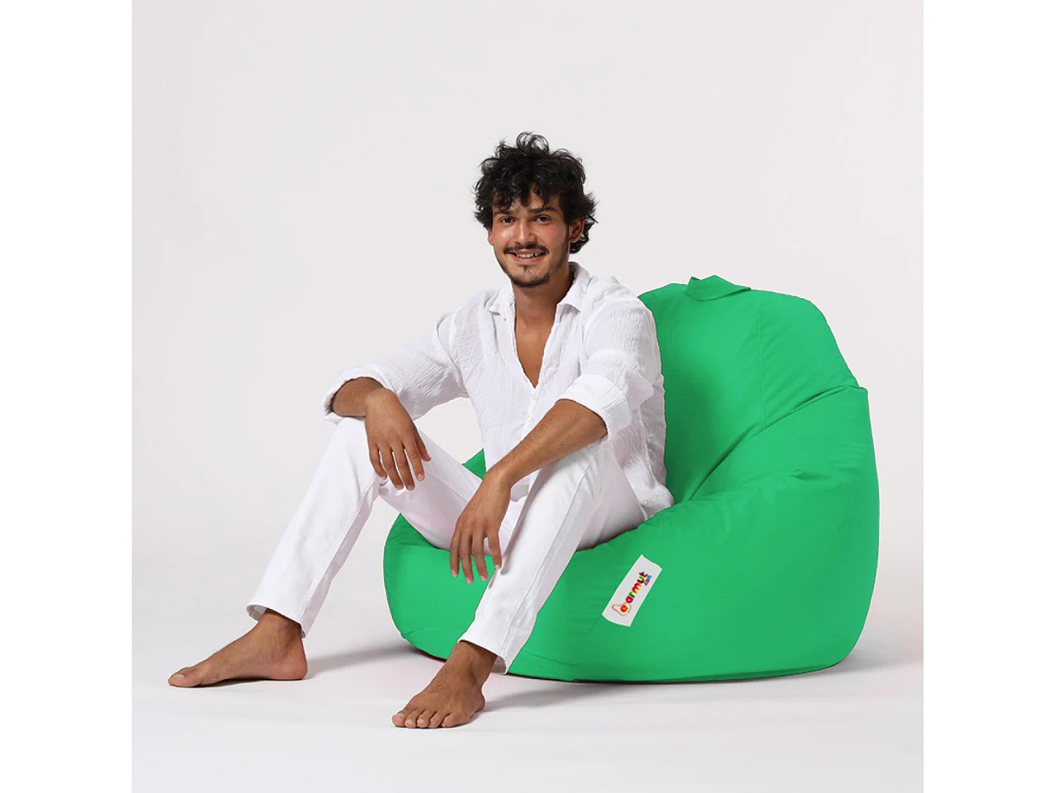 Pouf poire d'extérieur 130x115cm vert OHAU