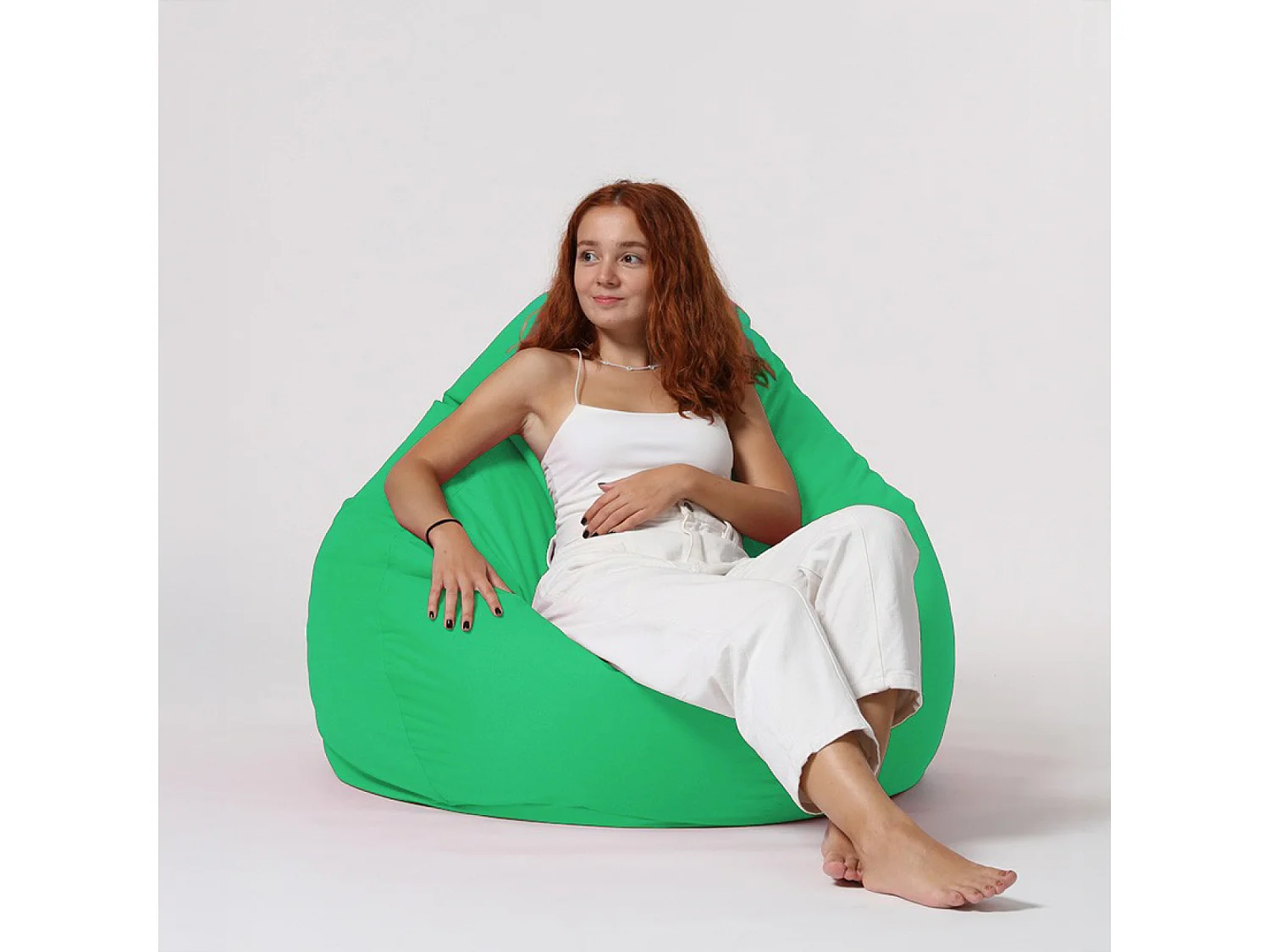 Pouf poire d'extérieur 130x115cm vert OHAU