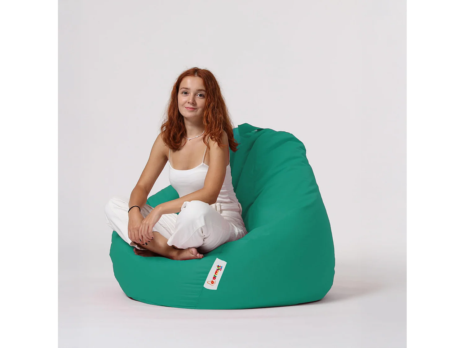 Pouf poire d'extérieur 130x115cm turquoise OHAU