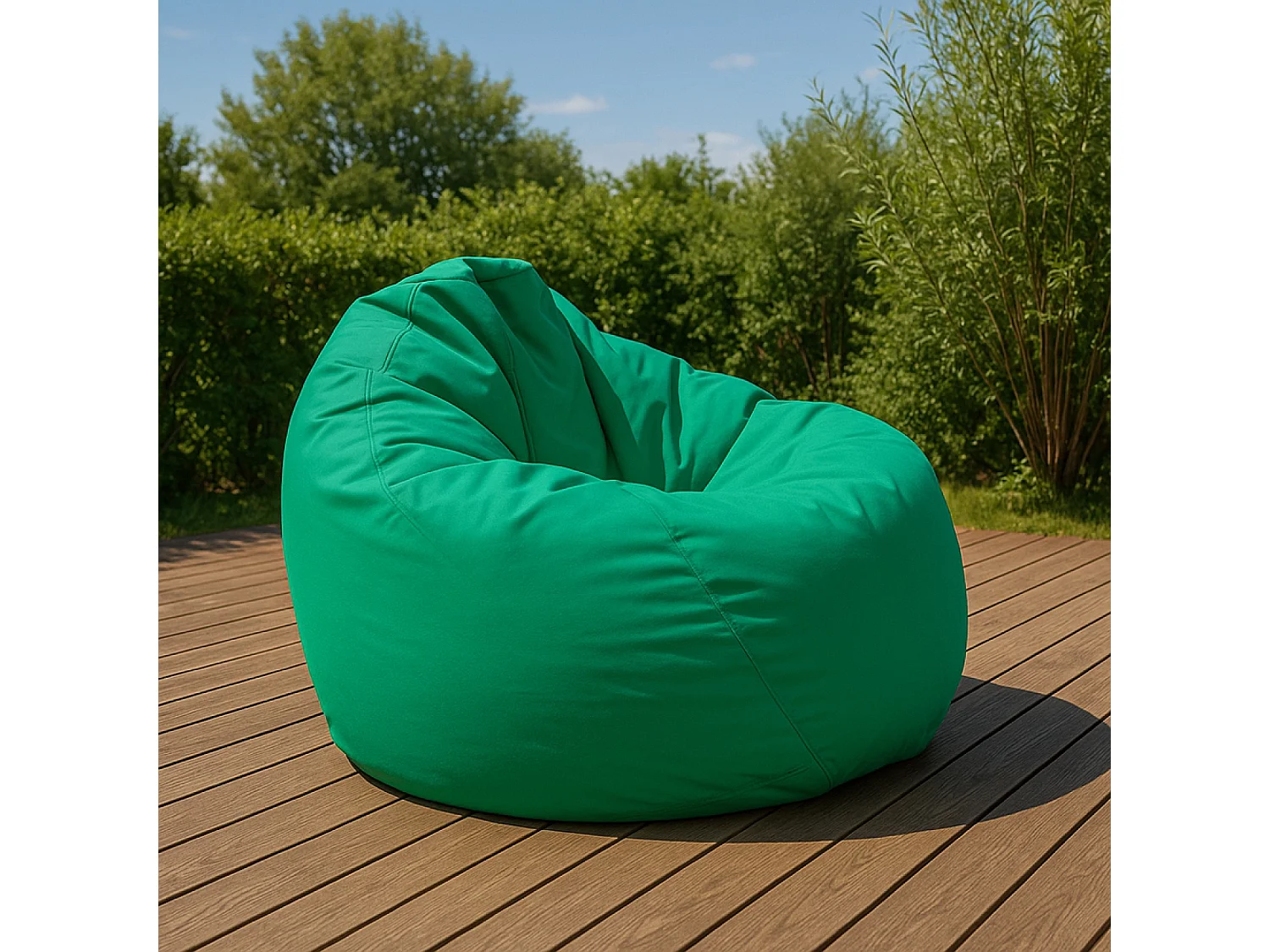 Pouf poire d'extérieur 130x115cm turquoise OHAU