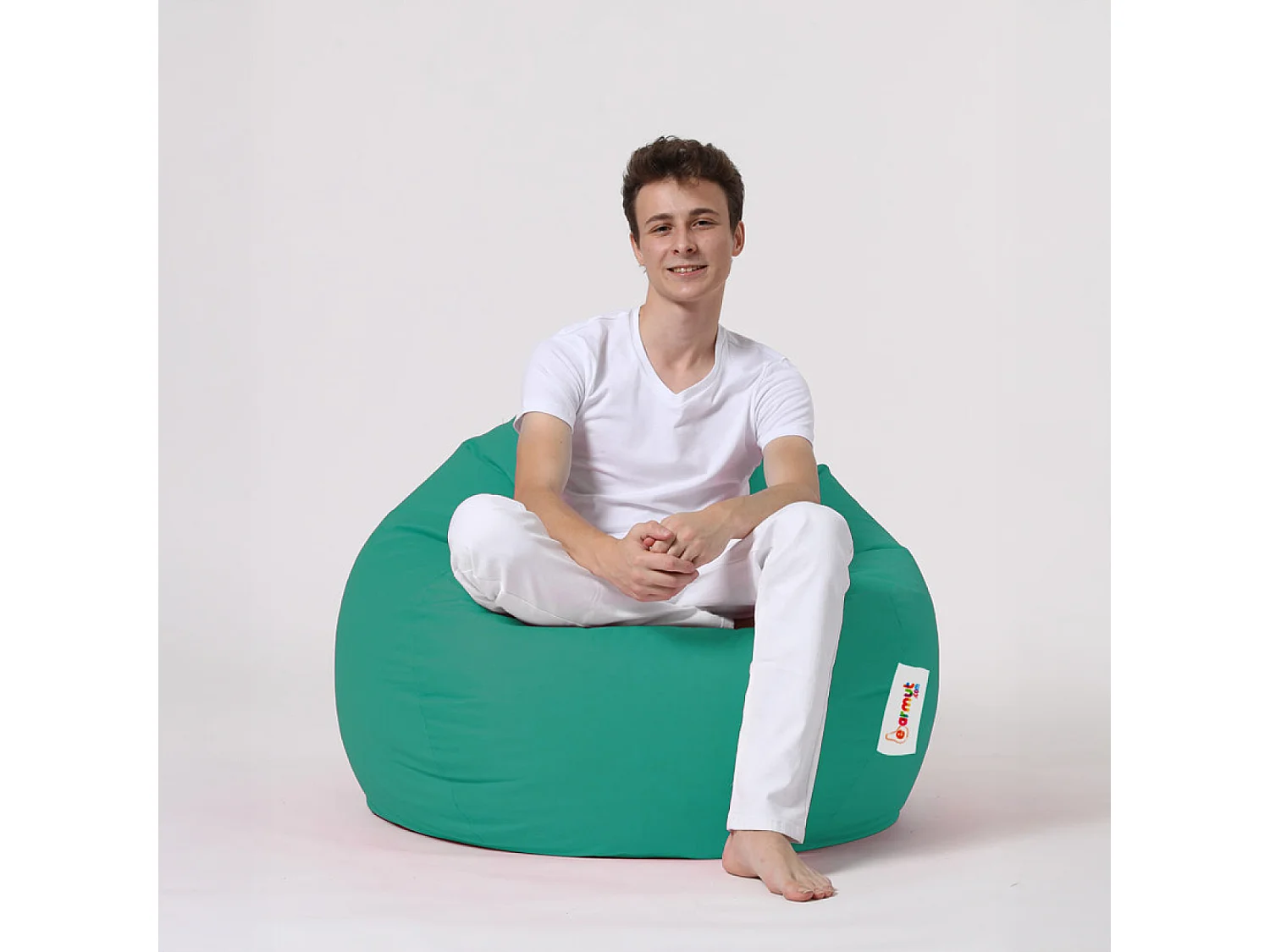 Pouf poire d'extérieur 130x115cm turquoise OHAU