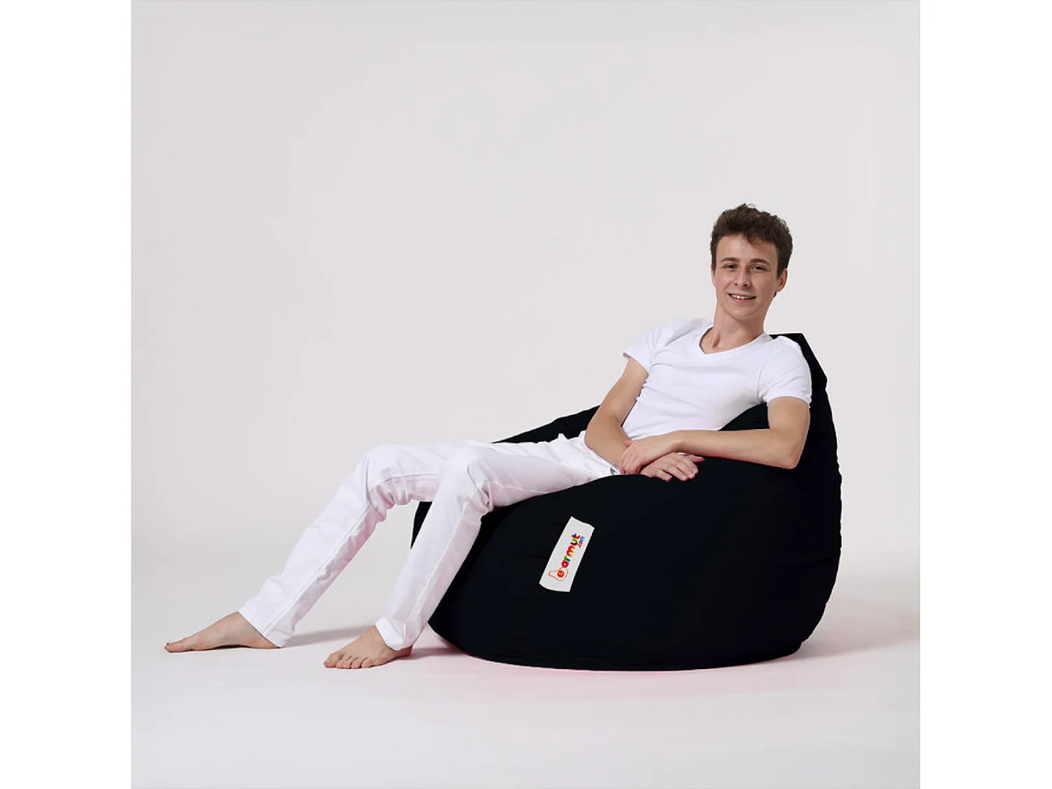 Pouf poire d'extérieur 130x115cm noir OHAU