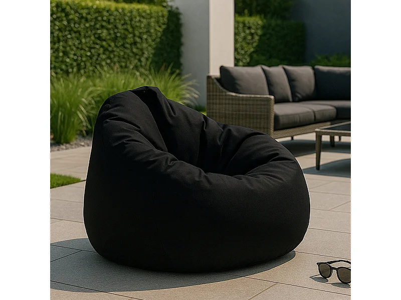 Buiten Zitzak Zwart 130x115cm OHAU - Comfortabel, duurzaam, licht en gemakkelijk te onderhouden