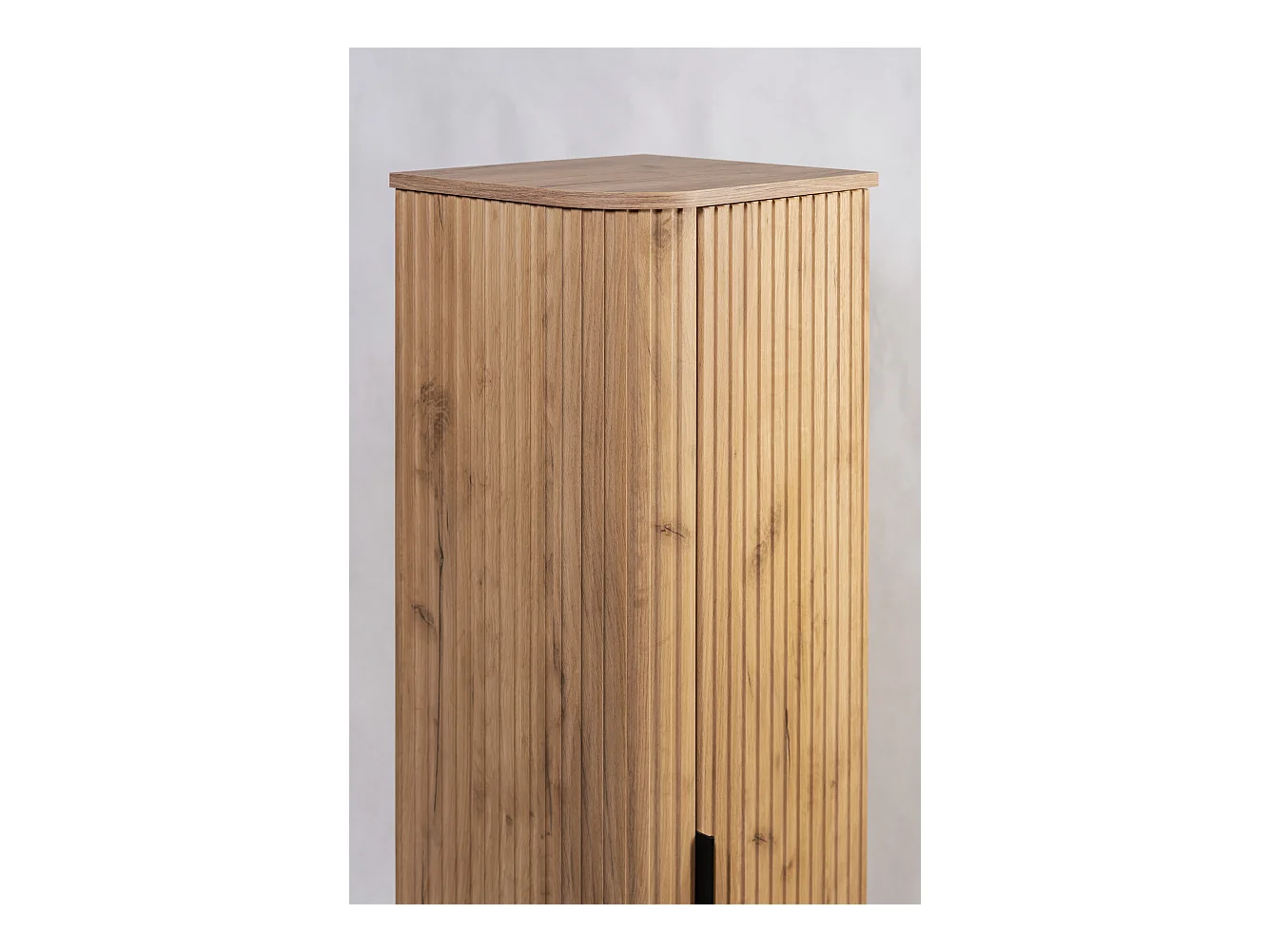 ELEGANCE Armoire haute de salle de bain 31,5 × 35,5 × 139 cm chêne craft doré
