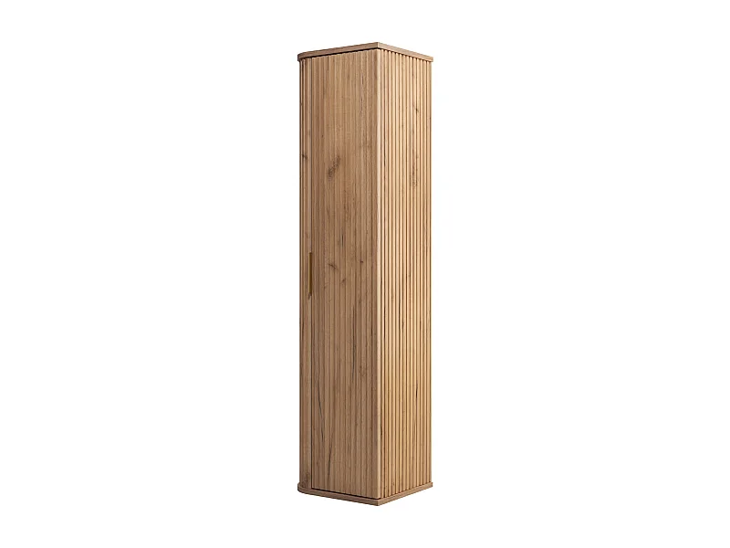 ELEGANCE Armoire haute de salle de bain 31,5 × 35,5 × 139 cm chêne craft doré