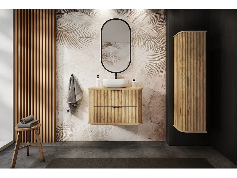 ELEGANCE Mobile sospeso sotto lavabo 41,5 × 120,4 × 51,7 cm rovere craft dorato