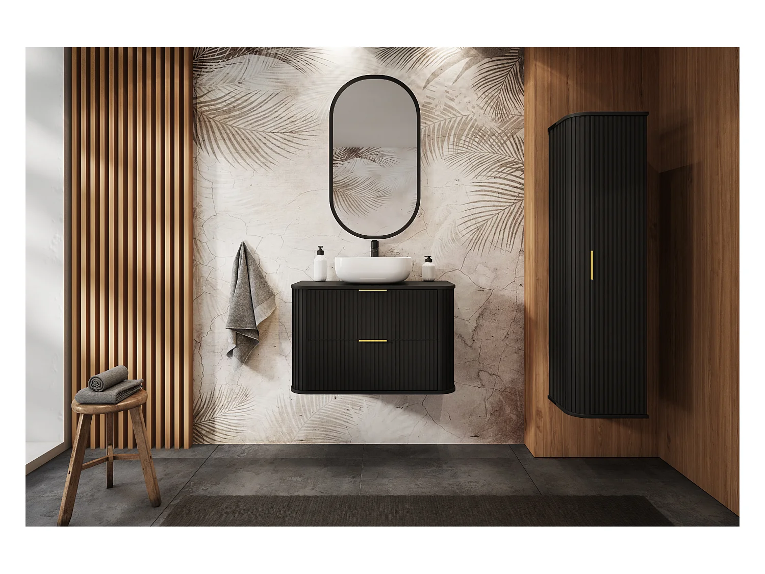 ELEGANCE Meuble suspendu sous lavabo 41,5 × 60,4 × 51,7 cm noir