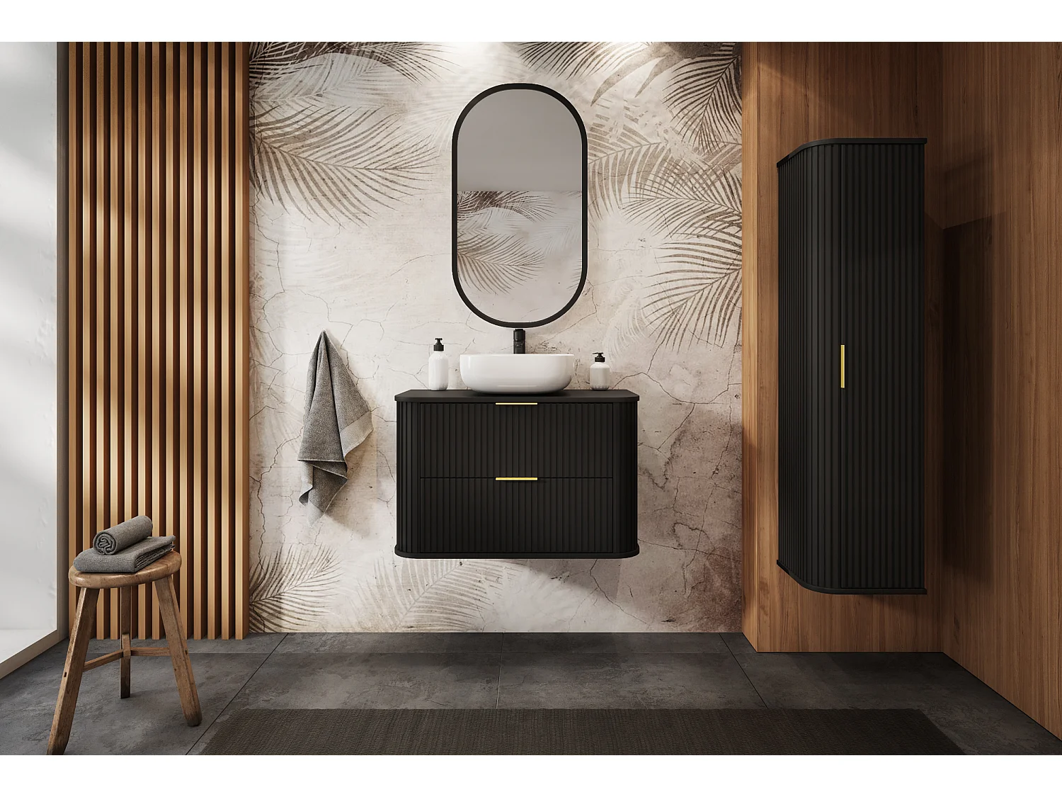 ELEGANCE Meuble suspendu sous lavabo 41,5 × 60,4 × 51,7 cm noir