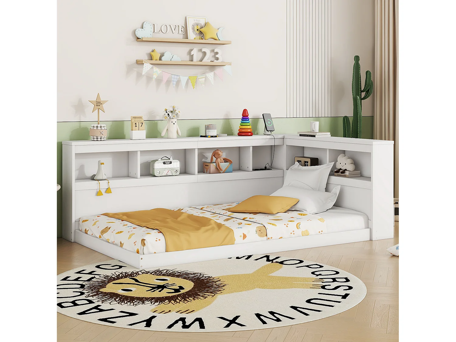 Daybed 90x200 cm, Volwassen bed met stopcontact en 2 USB-aansluitingen, houten lattenbodem, wit, zonder matras