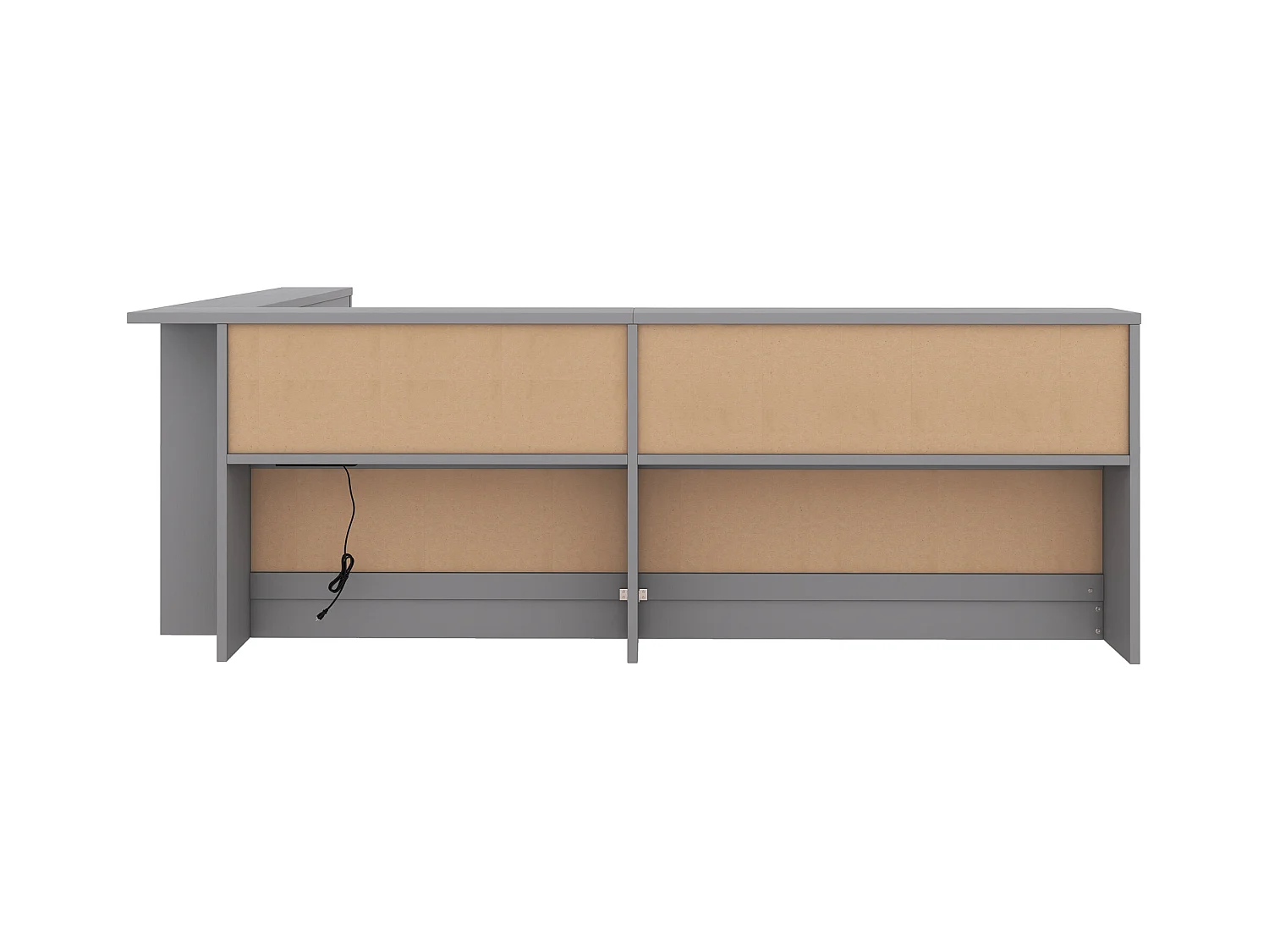 Tagesbett 90 x 200 cm, Erwachsenenbett mit Steckdose und 2 USB-Anschlüssen, Holzlattenrost, grau, ohne Matratze