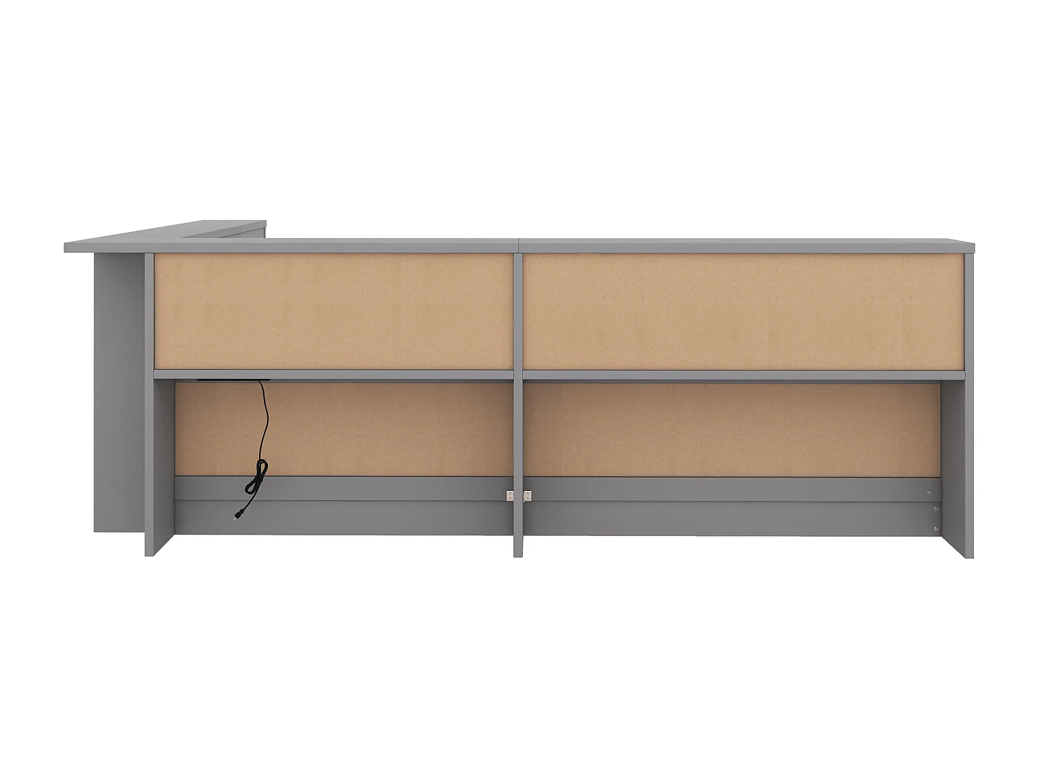 Leżanka 90x200 cm, Łóżko dla dorosłych z gniazdkiem elektrycznym i 2 portami USB, drewniana rama z listew, szare, bez materaca