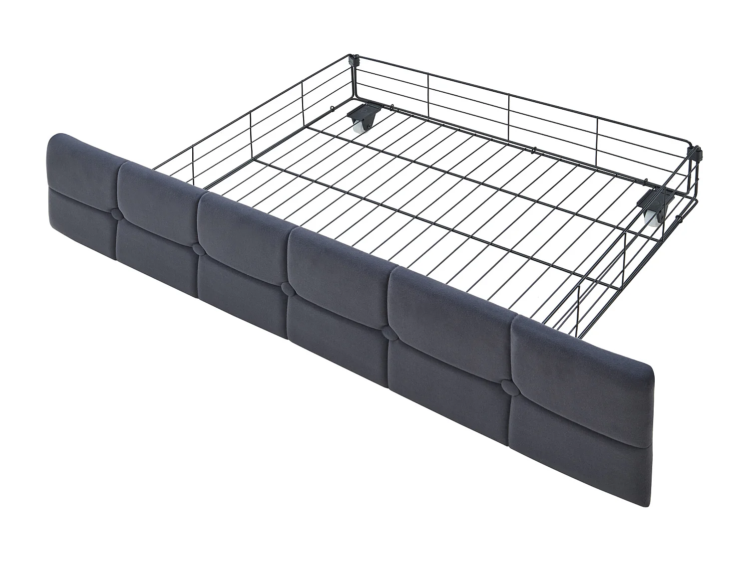 Lit banquette 90x200 cm - velours gris foncé - Lit adulte avec chargement USB et LED - 2 tiroirs - sans matelas