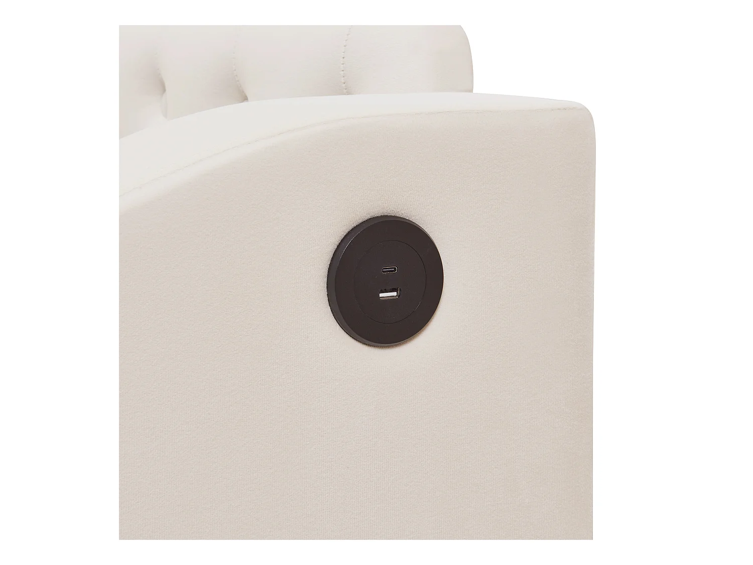 Tagesbett 90/180 x 190 cm – Beigefarbener Samt – Erwachsenenbett mit USB-Ladefunktion – Lattenrost – Ohne Matratze