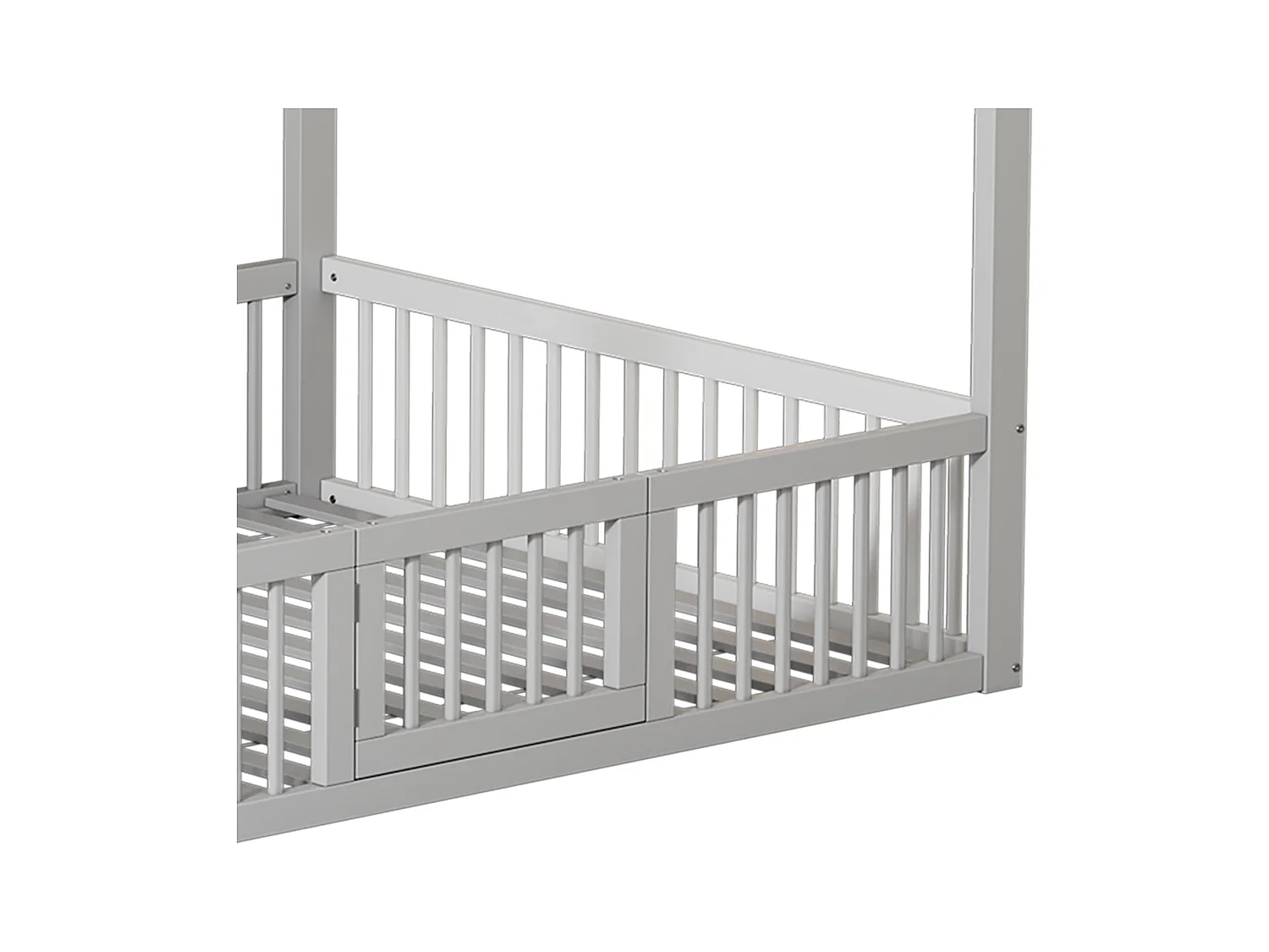 Kajuitbed 140x200 cm, wit, kinderbed met veiligheidsdeur en lattenbodem, zonder matras