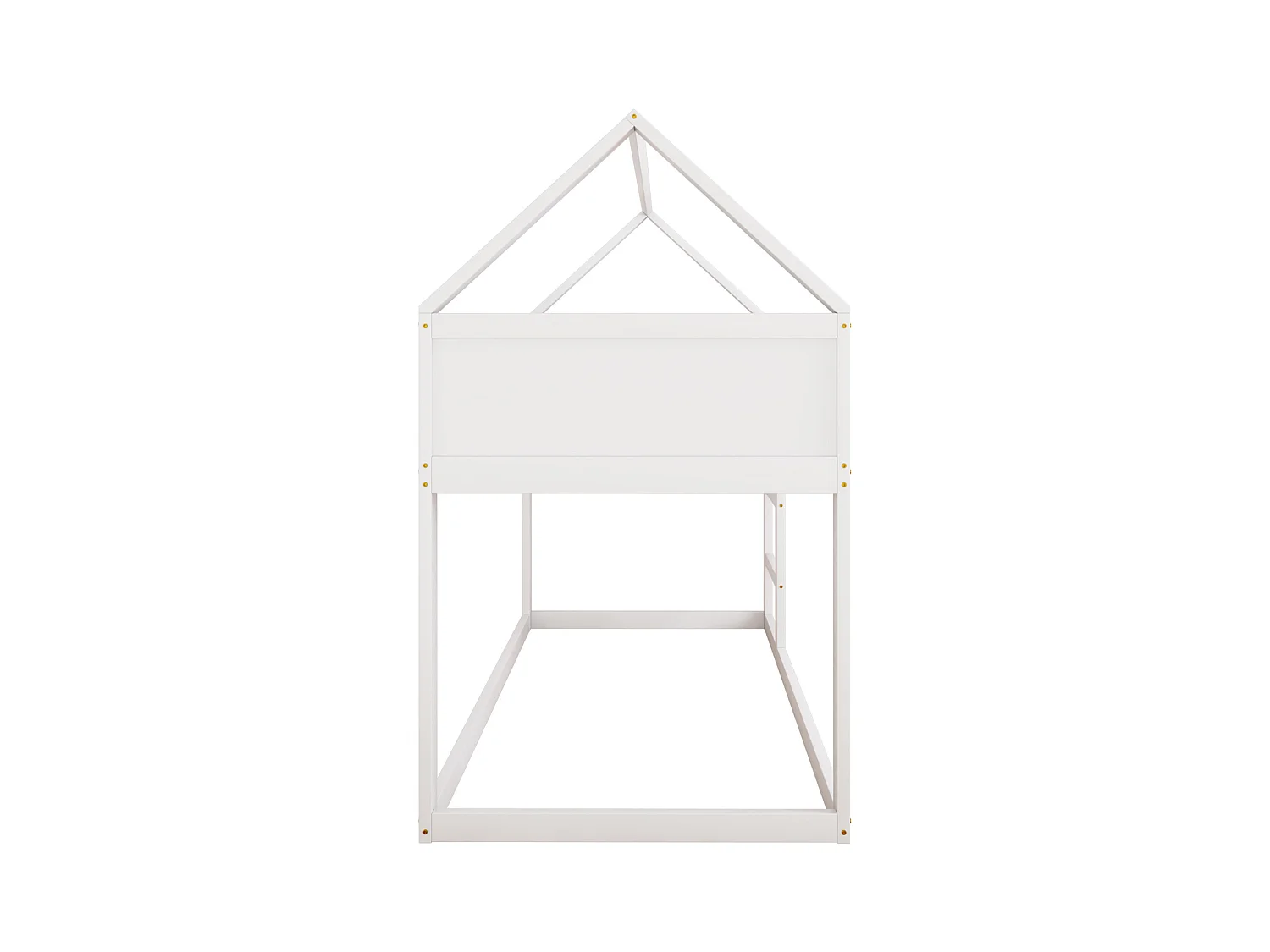 Etagenbett 90 x 200 cm – Kinderbett mit Treppe und Holzrahmen – Weiß – ohne Matratze