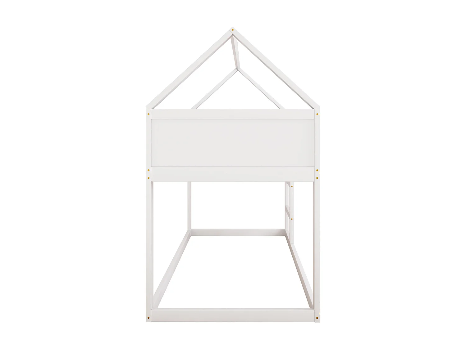 Etagenbett 90 x 200 cm – Kinderbett mit Treppe und Holzrahmen – Weiß – ohne Matratze