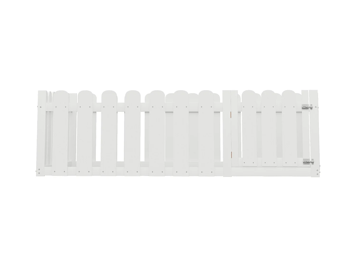 Lit enfant 140x200 cm - bois - avec barrières de sécurité et porte - blanc - sans matelas