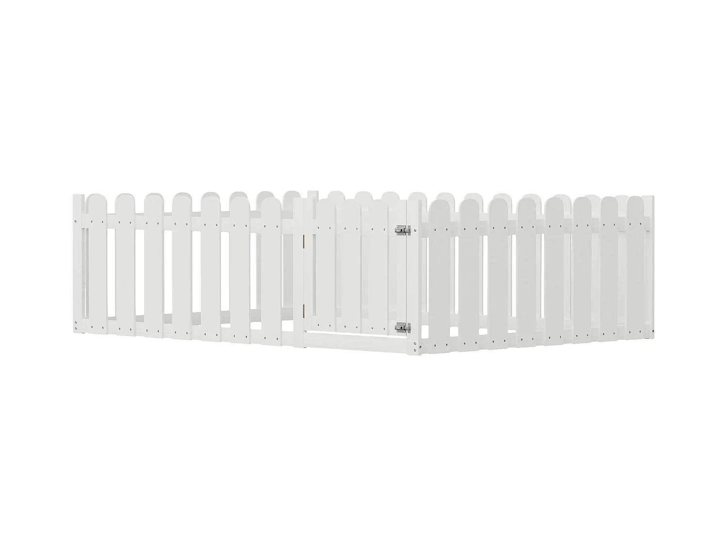 Lit enfant 140x200 cm - bois - avec barrières de sécurité et porte - blanc - sans matelas