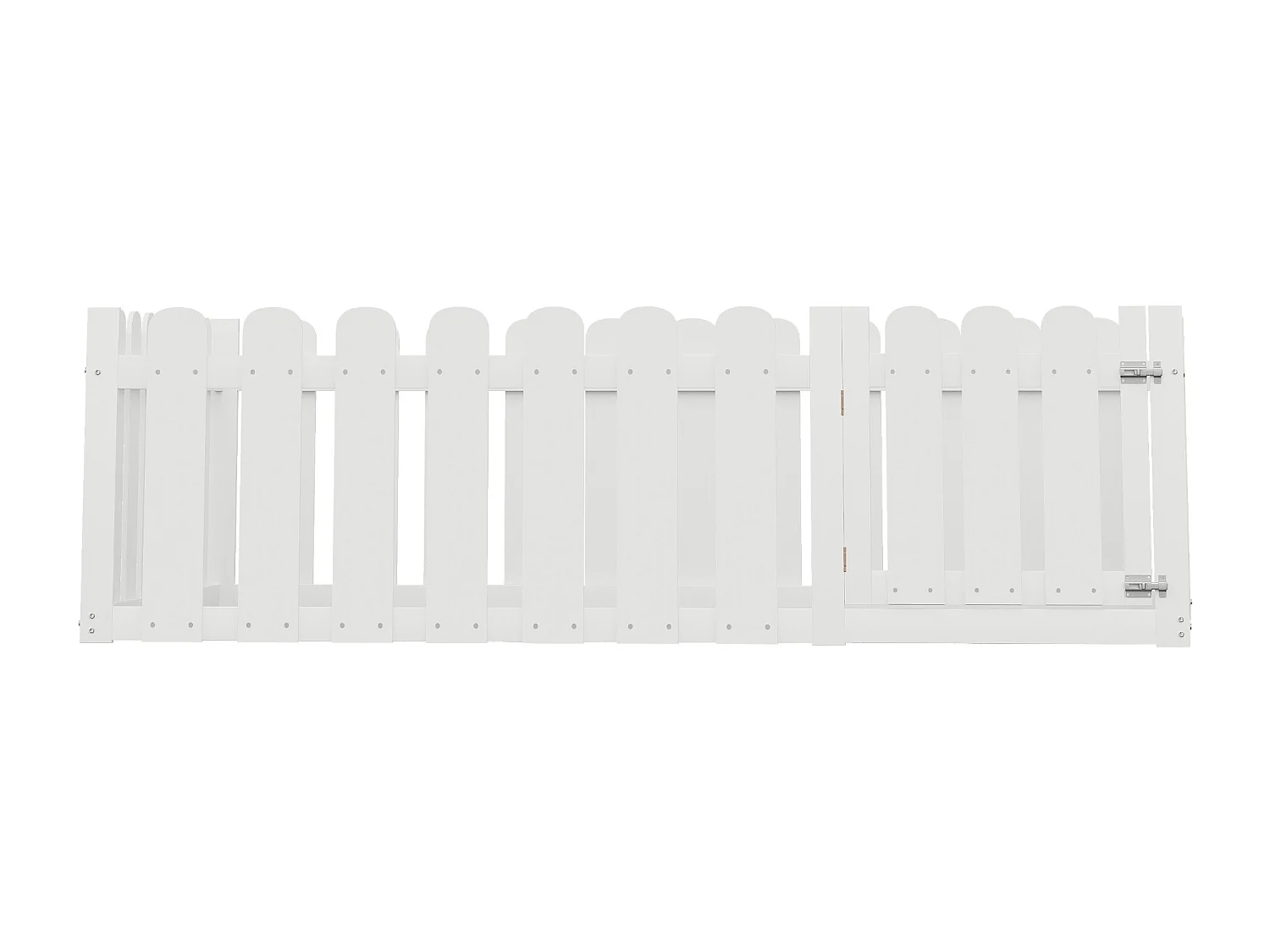 Lit enfant 140x200 cm - bois - avec barrières de sécurité et porte - blanc - sans matelas