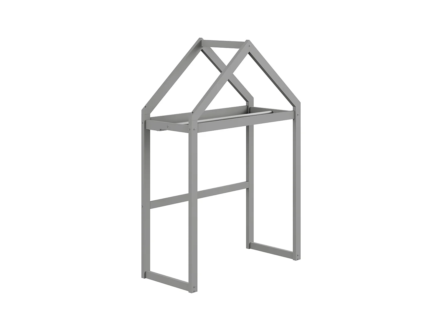 Cama infantil de 90 x 200 cm - Cama con puerta de seguridad y somier de madera - Gris - Sin colchón