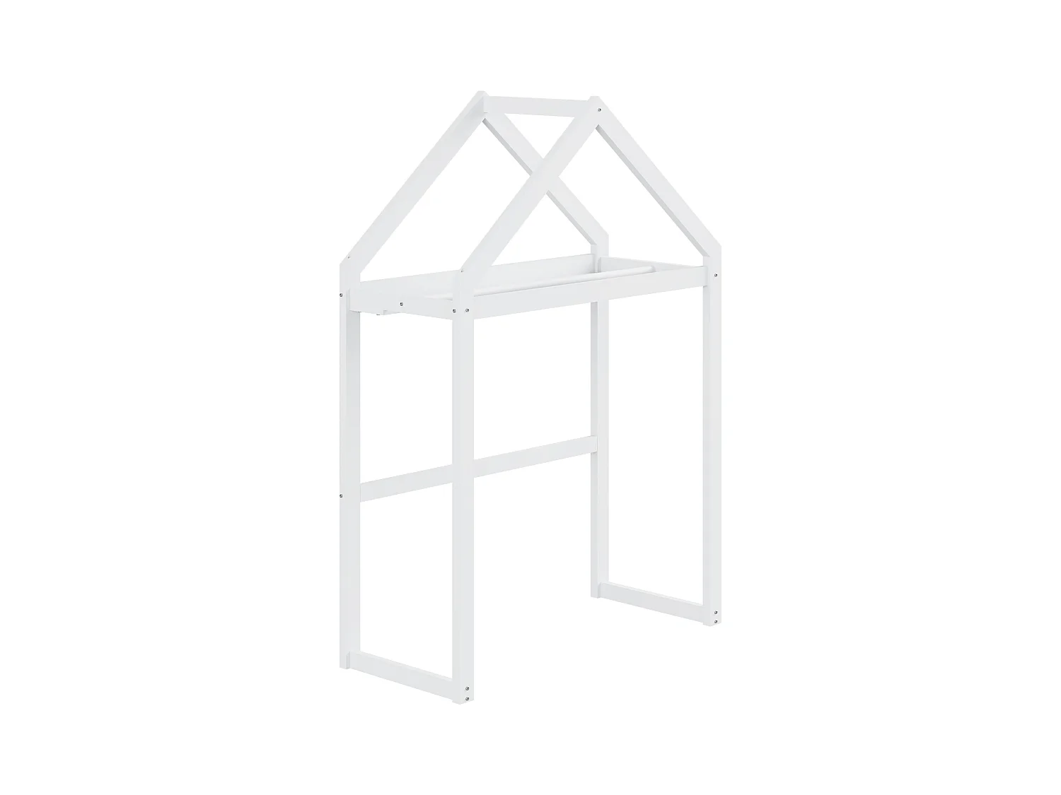 Letto per bambini 90x200 cm - Letto con porta di sicurezza e rete a doghe in legno - Bianco - Senza materasso