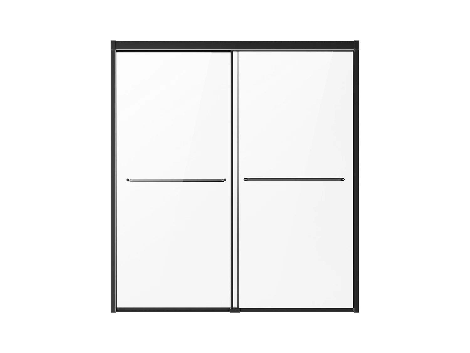 Porte de Douche SucceBuy, Baignoire Semi-sans Cadre,  127-152 cm L x 152 cm H, Noir pour Salle de Bain